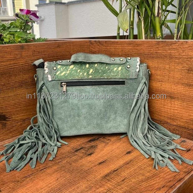 New Arrival Metallic Fur Suede Leather Fringe Handbags Stylish Crossbody Sling Purse Hot Selling Shoulder Strap Bags for Women's