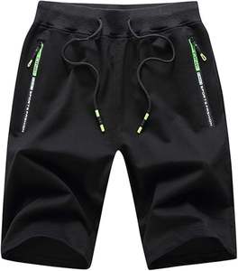 <b>Men's</b> 100% Cotton Workout Casual <b>Shorts</b> <b>with</b> <b>Zipper</b> <b>Pockets</b> and Elastic Waist Solid Pattern Eco-Friendly Plain Dyed - Product Image 4