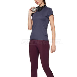 T-shirt en polyester à séchage rapide pour femmes, col rond, manches courtes, couleur unie, décontracté, printemps-été, évacuation de l'humidité, t-shirts pour femmes - Product Image 5