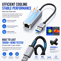 Adaptateur USB 3.0 vers Gigabit Ethernet LUNG KAY, convertisseur LAN filaire RJ45 haute vitesse 1000 Mbps, boîtier en aluminium pour ordinateur portable, PC Mac