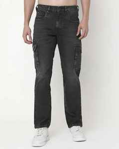 Jeans cargo en denim délavé, léger, respirant, écologique, taille mi-haute, pour homme, style décontracté, design personnalisé, exportation, BD - Product Image 2