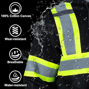 Hi Vis Reflective Safety Work Wear Sudaderas CON CAPUCHA DE SEGURIDAD DE INVIERNO Logotipo personalizado Impresión 3M Sudaderas con capucha de seguridad de construcción reflectantes - Product Image 4