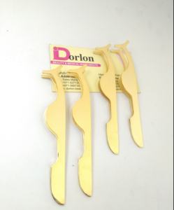 Aplicador de Pestañas Chapado en Oro Mate, Acero Inoxidable, Logotipo Privado, Pinzas Aplicadoras de Pestañas, Aplicador de Pestañas Postizas de Belleza - Product Image 1