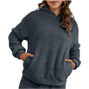 Sudaderas con capucha de lana Sherpa personalizadas para mujer Sudaderas con capucha de manga larga de alta calidad para mujer en material de la mejor calidad con precio de logotipo frontal - Product Image 1