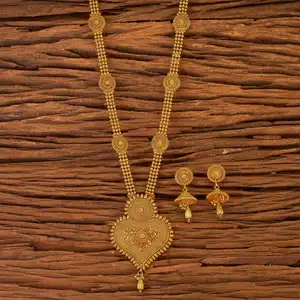ชุดสร้อยคอทองคำโบราณชุดสร้อยคอทองคำธรรมดาชุดสร้อยคออินเดีย17601 Gold - Product Image 1