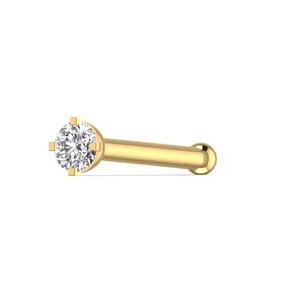 14KT White Yellow <b>Rose</b> Gold 0.08CT Stylish Tear Drop Nose Pin Fine Body Diamond Trendy Wedding Engagement Moissanite Jewelry - Product Image 3