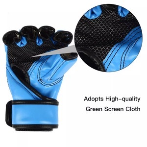 Gants de boxe MMA en cuir, gants d'entraînement professionnels avec fermeture à boucle et protection professionnelle - Product Image 3