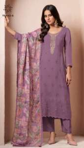 Salwar Kameez ethniques indiens et pakistanais de qualité supérieure en organza lourd avec dupatta et broderies, vente en gros directement de l'usine - Product Image 5