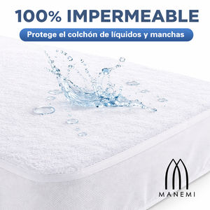 Protector de Colchón Elástico 360° Impermeable de Tela de Rizo, Ajuste Firme, Lavable a Máquina, Fundas y Protectores para Colchones de hasta 25 cm de Altura - Product Image 2