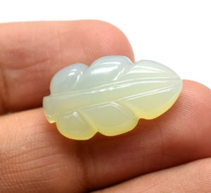 Agate géode naturelle feuille sculptée 25X14mm sculptures de feuilles d'agate sculptées à la main 16.60 Cts pierres précieuses en vrac pour la fabrication de bijoux - Product Image 3
