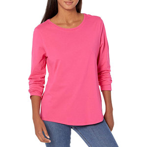 Camiseta de Verano de Alta Calidad para Mujer, Corte Ajustado, Poliéster/Algodón, Estilo Casual, Marca Personalizada, Antibolitas, Transpirable, Teñida, Lisa - Product Image 3