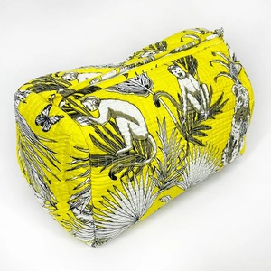 Vintage Style Jungle Safari Quilted Cotton 3-Piece Travel Makeup Case Pouch Set <b>Zipper</b> Closure Water Resistant Eco-Friendly - Product Image 5