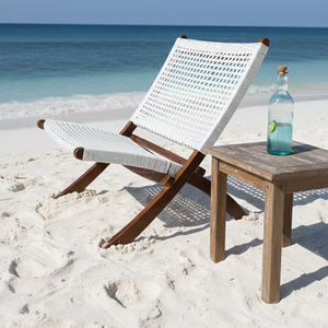 SOLOBEAT Eco-Friendly Handmade Modern Teak Wood & Synthetic Rattan <b>Lounge</b> <b>Chair</b> for <b>Outdoor</b> Living Room Apartment & Dining Use - Product Image 1