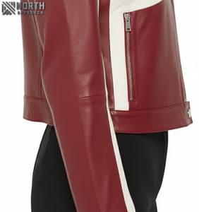 La mejor llegada chaquetas transpirables de punto personalizables de manga larga de invierno de cuero genuino a la moda para mujer - Product Image 6