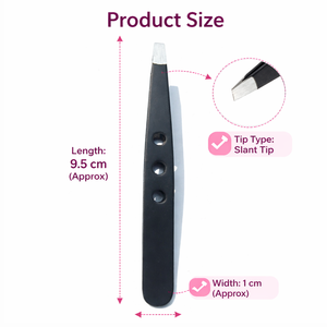 Pinzas Profesionales de Acero Inoxidable de Primera Calidad para Cejas, Punta Inclinada, Agarre Ergonómico Negro, Antiestáticas, Duraderas, Precisión para Eliminar Vello - Product Image 5