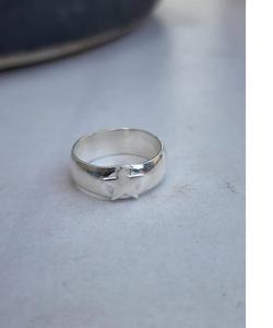 Anillo de Estrella de Plata de Ley 925 hecho a mano, anillo llamativo de banda gruesa para hombres y mujeres, joyería de regalo para madre o papá - Product Image 2