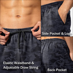 Pantalon de survêtement en tricot droit à rayures incurvées pour hommes confortables couleur camouflage noir pantalon de survêtement à rayures à jambes larges - Product Image 6