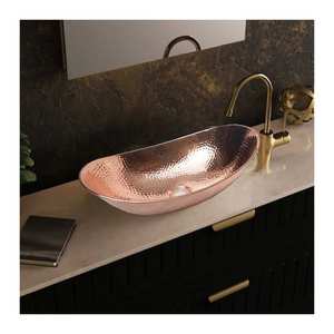 Vente chaude Évier de navire à bol unique en cuivre antique de haute qualité Finition brossée à la main Installation sous le comptoir Facile à nettoyer - Product Image 3