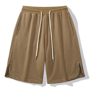 กางเกงขาสั้นผู้ชายเอวยางยืดสีพื้นแบบมีเชือกผูก สวมใส่สบาย สไตล์ลำลอง - Product Image 2