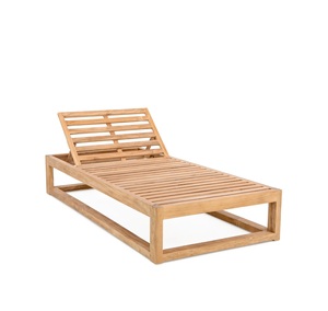 Chaise longue de style moderne en bois de teck massif pour l'extérieur Dossier réglable pour la piscine, le jardin ou les meubles d'hôtel - Product Image 4