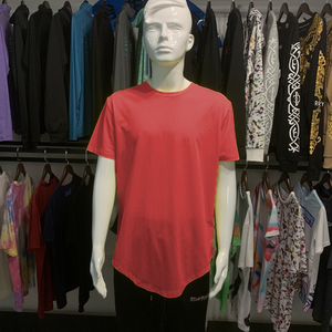 Camiseta larga a la moda con logotipo personalizado para hombre, camiseta de talla grande de algodón 100%, camiseta lisa con dobladillo curvo al por mayor para hombre - Product Image 3