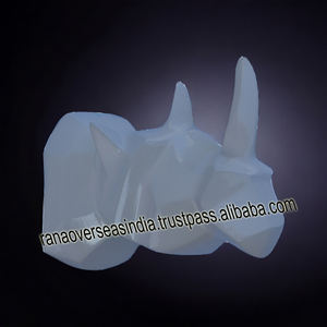 Tête de rhinocéros Sculpture murale en aluminium pour décor de tenture murale d'entrée de restaurant - Product Image 5