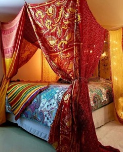 Coton multicolore Style Bohème Hippie Patchwork Lit à baldaquin Chambre à coucher Décoration Mariage & Fête Tente - Product Image 2