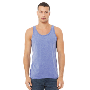 Camisetas sin mangas unisex Bella + Canvas de mezcla triple de algodón, color azul - Product Image 3