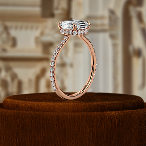 Anillo de Compromiso con Diamante Cultivado en Laboratorio de 1 Quilate, Corte Asscher, Pavé, Certificado IGI, Oro Blanco de 14k, Regalo de Aniversario para Ella, Día Especial - Product Image 6