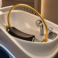 Lit de lavage de cheveux avec lumière LED pour salon de coiffure et institut de beauté