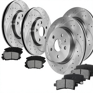 Rotores de Freno Delanteros/Traseros Perforados y Pastillas de Freno de Cerámica para Chevy Impala 2014-2020 - Product Image 1