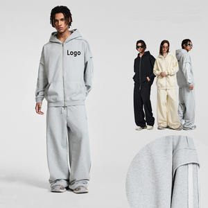 Ensemble de vêtements chauds pour hommes, ensembles de vêtements d'automne et d'hiver, sweat-shirt à col montant avec fermeture éclair, pantalon, survêtement chaud, sweat-shirts pour hommes - Product Image 1