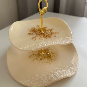 แม่พิมพ์ถาดใส่ผลไม้ทำมือ3ชั้นทำด้วยมือถาดชาอีพ็อกซี่แม่พิมพ์ซิลิโคนสำหรับโต๊ะ - Product Image 1