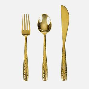Luxury High Quality Stainless Steel <b>Gold</b> Flatware Set with Unique Round Handle Design Royal Look Flatware Set - Product Image 5