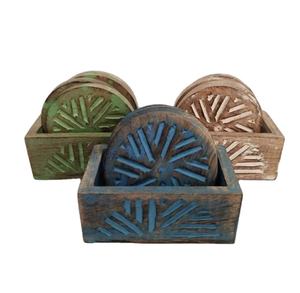 Posavasos de Madera Rústica para Tazas de Té, para el Hogar, Bar, Restaurante, para Bebidas, Posavasos de Madera Más Vendidos, para Oficina, Café, Comedor, Fiestas, Posavasos para Té - Product Image 1