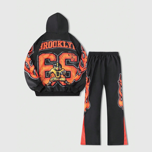 Custom men tracksuit set gym wear two piece jogging outfit training <b>suit</b> sportswear fitness apparel running zipper <b>jacket</b> pants - Product Image 2