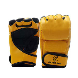 Gants de MMA en cuir de qualité supérieure, logo personnalisé, respirants, confortables, légers, haute qualité, SILVER SEA SPORTS - Product Image 1