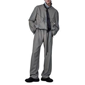 Sweat à capuche gris pour homme de haute qualité, à épaules tombantes, vintage, surdimensionné, en molleton français, avec imprimé graphique, manches longues - Product Image 5