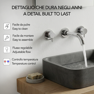 Mitigeur de lavabo mural chromé 3 trous Koricini Fiemme - Product Image 3