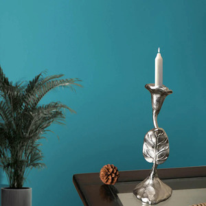 Silver Leaf Design Holder Metal Christmas Decoration for <b>Parties</b>-Iron Candle Stand with <b>Box</b> Packaging - Product Image 1