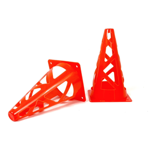 Conos de entrenamiento de fútbol y baloncesto huecos de 23cm fabricados en Taiwán, marcadores de campo de PE suaves y flexibles para entrenamiento de agilidad - Product Image 1