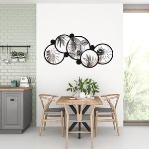 Cadre rond noir avec feuille d'or, art mural pour salon, décoration festive, hôtels et halls et célébrations, accessoire de décoration murale - Product Image 2