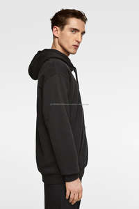 Sudadera con Capucha Personalizada de Alta Calidad al por Mayor, 60% Algodón, 40% Poliéster, Dobladillo y Puños Acanalados, Sudadera Lisa para Hombre, Sudadera Negra - Product Image 4