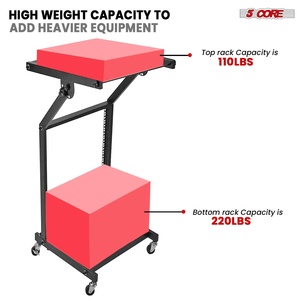 ขาตั้งมิกเซอร์ 5Core DJ แบบ 12U ปรับระดับได้ พร้อมล้อเลื่อน สำหรับอุปกรณ์สตูดิโอเสียงระดับมืออาชีพ - Product Image 4