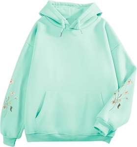 Prix de gros du pull à capuche confortable pour femmes 100% coton à manches longues col imprimé épaule pente du Bangladesh - Product Image 2