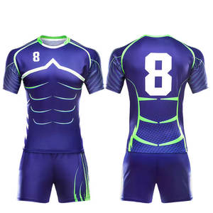 Vêtements de sport respirants professionnels d'uniforme de rugby pour des hommes personnalisés en gros neufs cousus avec la technique de sublimation - Product Image 1