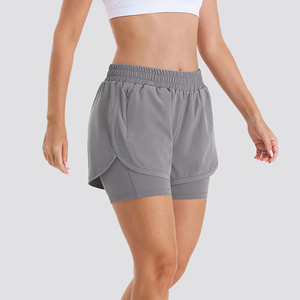 Nouvelle vente chaude femmes taille haute Shorts de course entraînement femmes Shorts Double couche Fitness & Yoga porter avec poches - Product Image 6