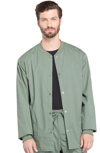 Chaqueta de algodón y poliéster de calidad superior para hombre, chaqueta de Hospital de manga larga con cierre frontal y logotipo personalizado - Product Image 6