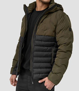 Veste matelassée fabriquée en usine, veste matelassée tendance pour homme, fermeture éclair intégrale, logo personnalisé, veste matelassée streetwear - Product Image 2