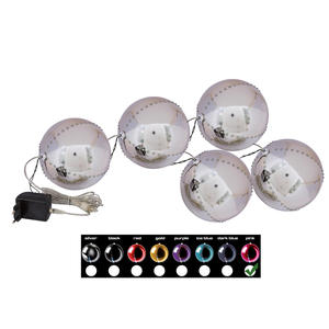 ยูโรพาล์มส์ ไฟ LED ทรงลูกบอลหิมะ 8 ซม. สีชมพู แพ็ค 5 ชิ้น ไฟคริสต์มาส - Product Image 1